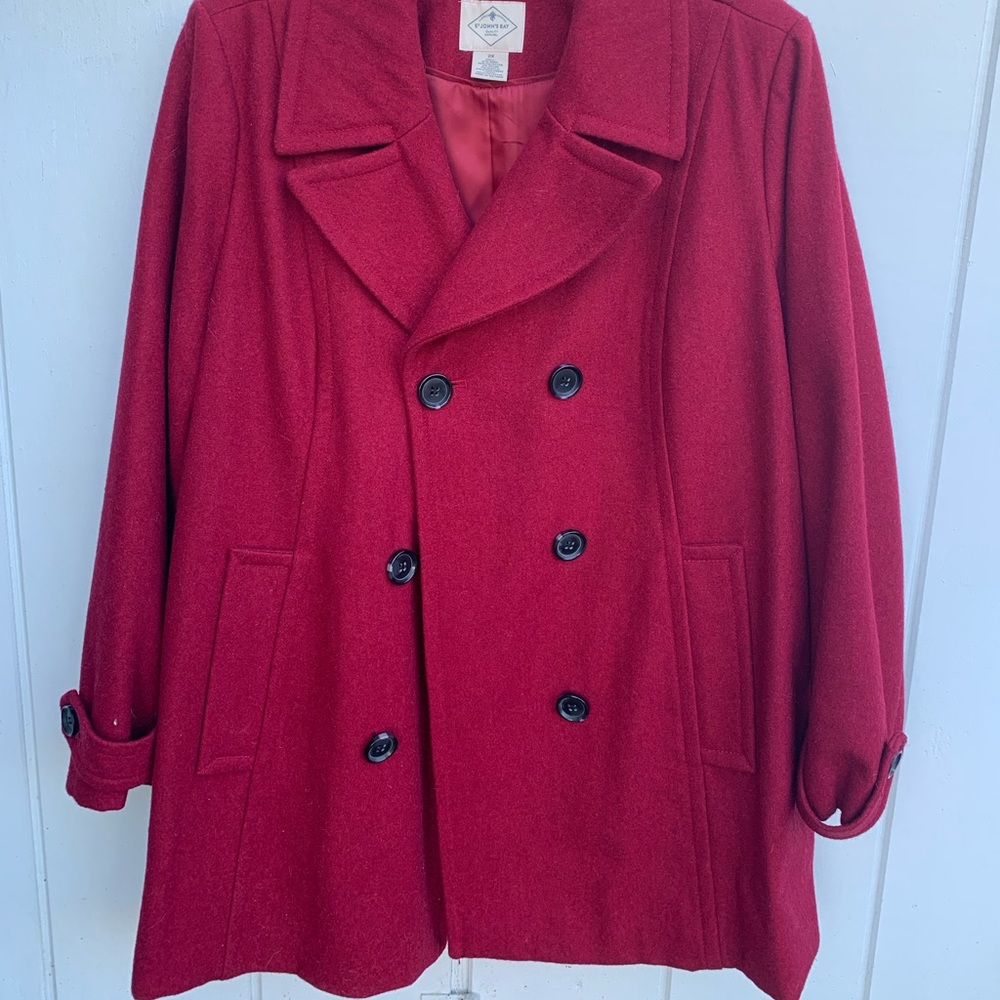 Peacoat 2xl /New/ Wool/Red